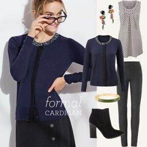 CAbi Style 3304 Midnight Blue Formal Round Neck Cardigan